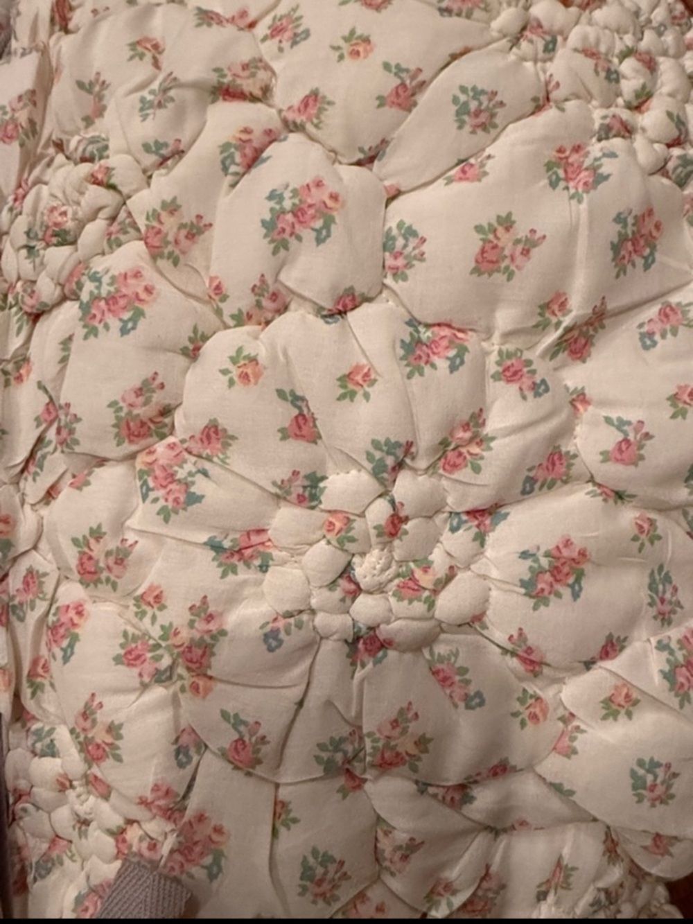 New Anthropologie Dahlia Cotton Voile Floral Printed Textured Quilt Size king - Picture 5 of 7